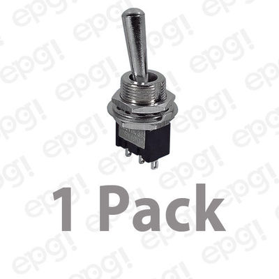 1 PIECE - SPDT (ON/ON) MINIATURE SWITCH (FULL SIZE TOGGLE) 6A-125V # 66-1231-1PK