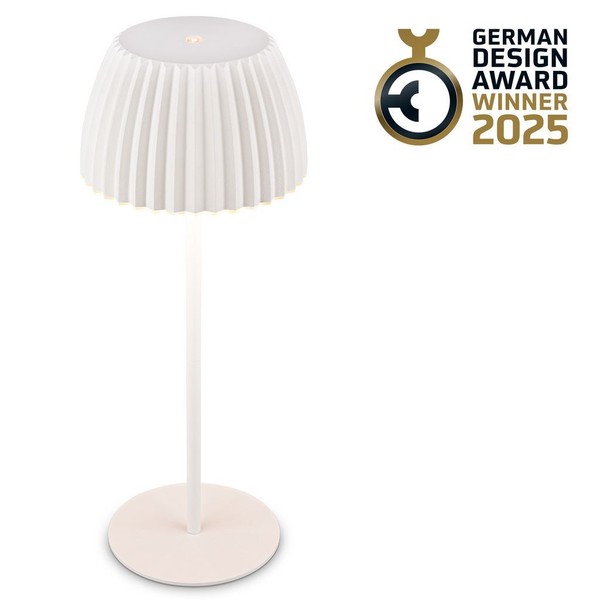 Riffle Led Tischlampe Akku Tischleuchte HöHenverstellbar Dimmbar Kabellos Weiß-image