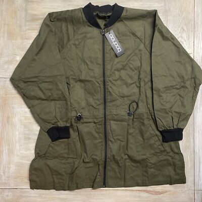 Damenjacke Übergröße 18 Longline Bomber Militärkhaki UVP 60 £ Boohoo