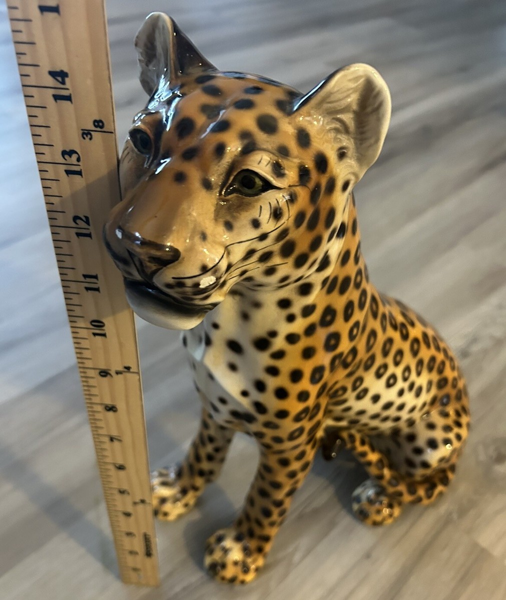 Vintage 1960's Favaro Cecchetto Ceramic Leopard High Gloss