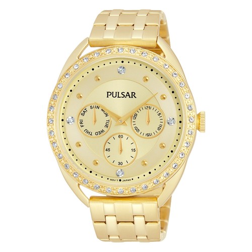 Vtg Pulsar Watch Women Gold Tone 23mm Date V827-0430 Stretch Band w New Battery Pulsar | Accessories | Vtg Pulsar Watch Women Gold Tone 23mm  main image 2