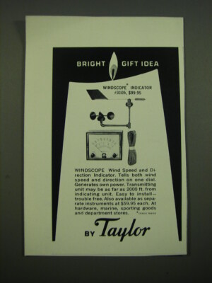 Taylor Instruments Windscope 1962 Taylor Windscope Indicator #3105 Advertisement - Bright Gift Idea ...