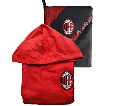 Accappatoio con Cappuccio in microfibra UFFICIALE MILAN UOMO con sacca