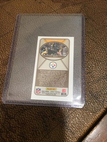 2022 Panini Legacy T.J. Watt Mini Emerald /25 Steelers - Picture 3 of 3