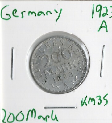 Coin Germany (Weimar) 200 Mark 1923 A KM35