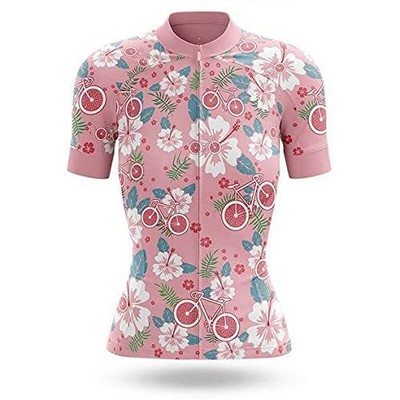 Cycle-Run Womens Short Sleeve with 3 Rear Pockets, Pink, Medium