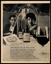 1963 Almaden Pinot Noir Wine Vintage PRINT AD Dinner Elegance Couple Mirror