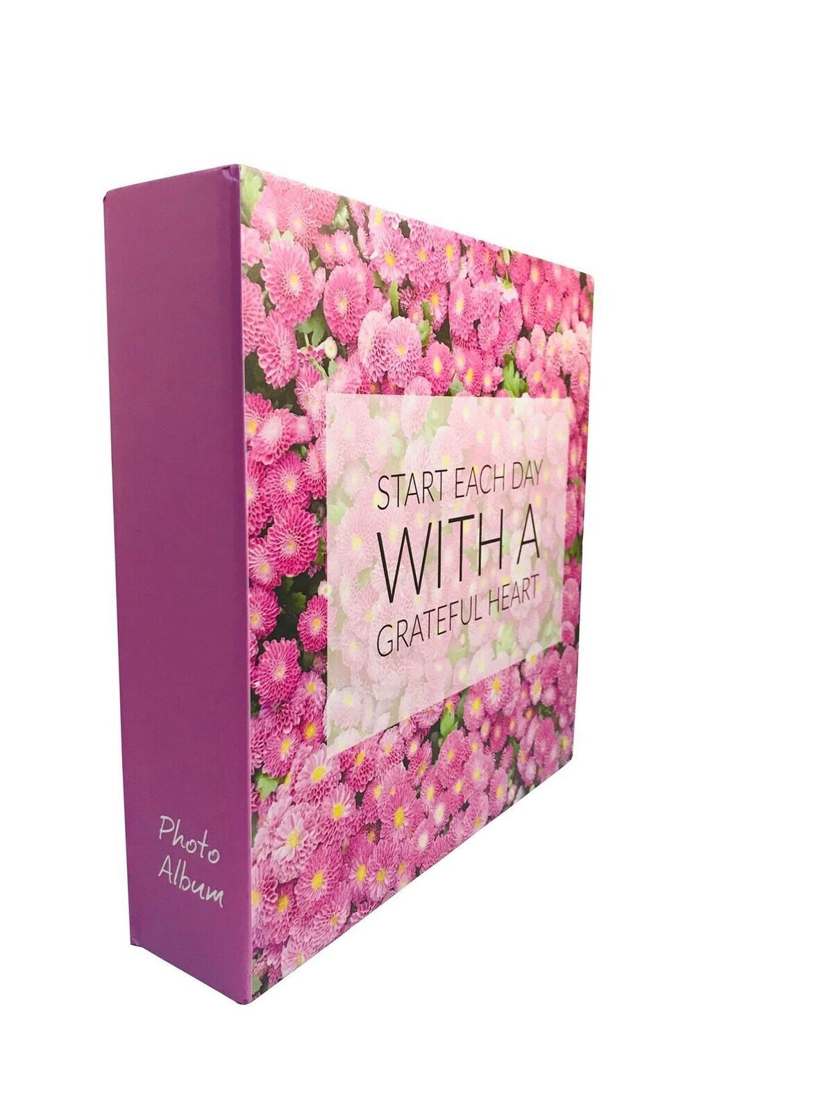 Photo Album 4x6"" Slip In Case Memo Flower Design Hold Up to 208 Picture Photo