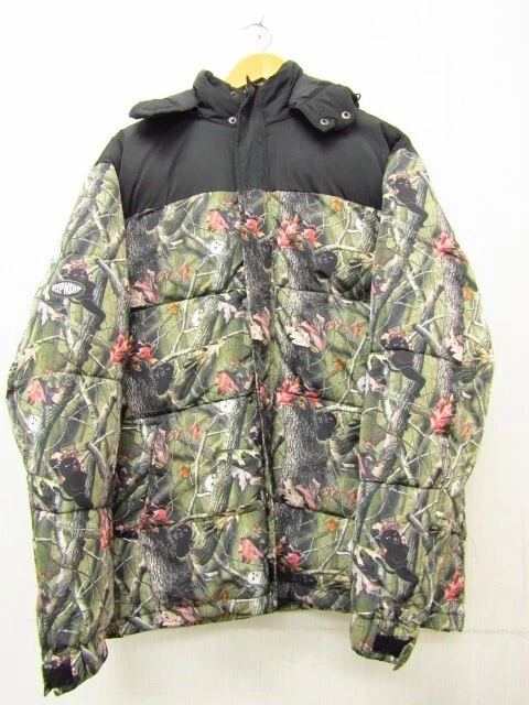 Men size L RIPNDIP Nerm Jerm Tree Camo Puffer Jacket Nylon Khaki