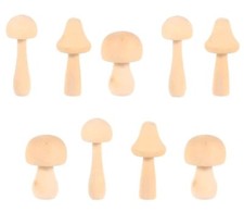 9Pcs Natural Wooden Mushroom for Crafts DIY graffiti wooden mushroom peg dolls