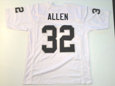 UNSIGNED CUSTOM Sewn Stitched Marcus Allen White Jersey - M, L, XL, 2XL, 3XL