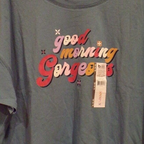 "Good Morning Gorgeous"" Damen-Schlaf-T-Shirt ~ kurzärmelig ~ große Größen ~ NEU mit Etikett" - Bild 2 von 2