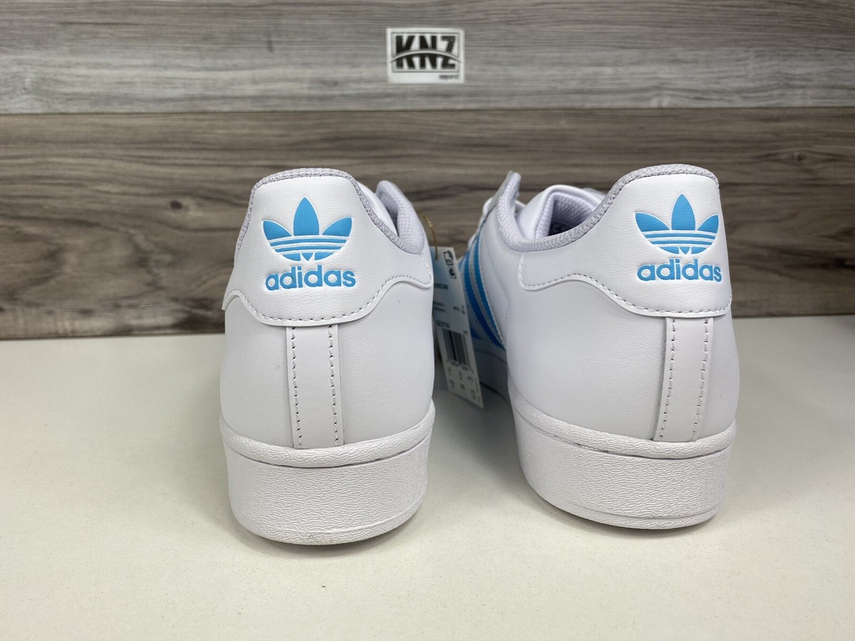 NEW Men's Adidas Originals Superstar White Sky Blue UNC NEW Men's Adidas Originals Superstar White Sky Blue UNC