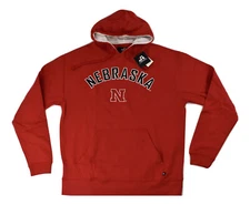 J. America Mens NCAA Nebraska Huskers Fully Embroidered Hoodie NWT S, M, L