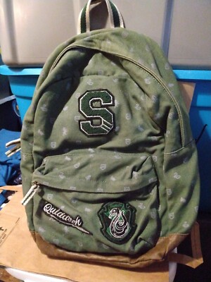 Harry Potter Backpack Slytherin Green Letterman Patches 