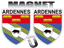 2x MAGNET forme écusson département 08 ARDENNES blason magnétique 4x5cm 