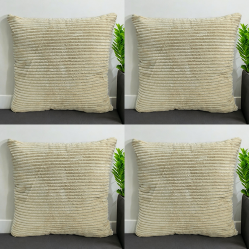 Set of 4 - Cushion Covers Plain Corduroy Cord Jumbo Super Soft 18x18" 45x45cm - Picture 120 of 192