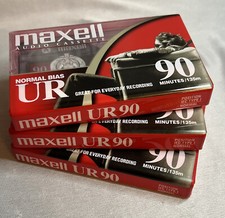 Maxell UR-90 Normal-Bias Cassette Tapes Lot 3 108510