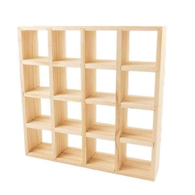 Puppenhaus 16 Würfel Vitrine modern blank Holz Regale Miniatur Aufbewahrung