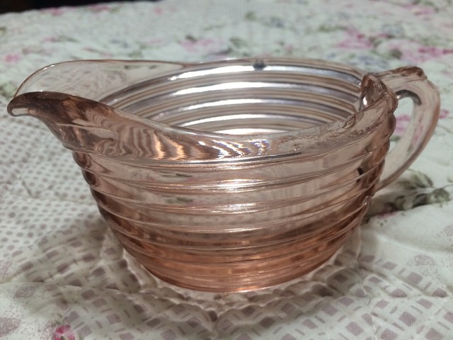 Pink Depression Glass Creamer (chipped) | eBay