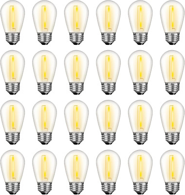 24 Pack LED S14 Replacement Light Bulbs, Waterproof 1W Vintage Edison Bulbs for 