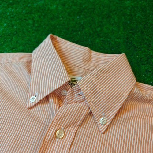 Lacoste Shirt Mens 39 Medium striped red white collared short sleeve classic - Picture 3 of 10