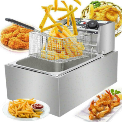 Öl-Friteuse Friteuse 6L Edelstahl 2500W Profi Küche Kaltzonen Fritteuse Fritöse