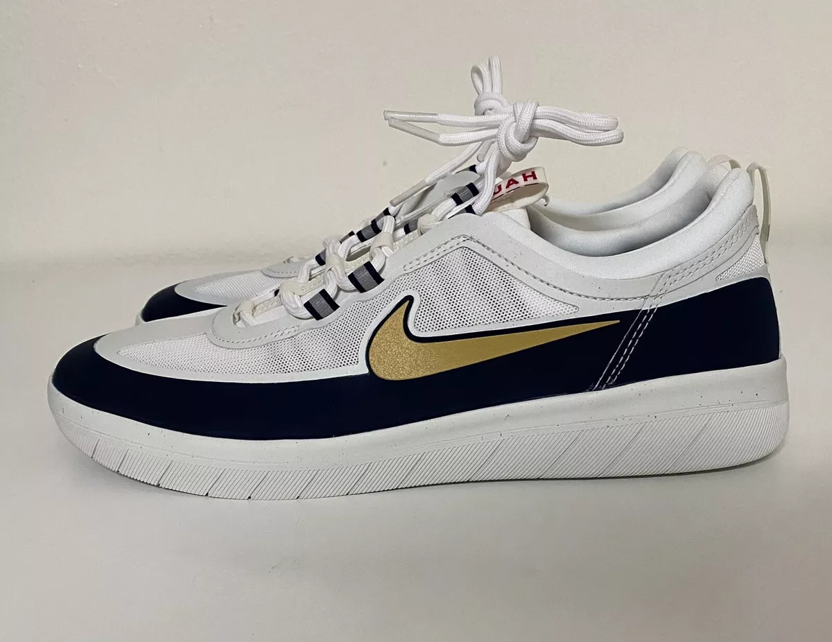Nike SB Nyjah Free 2 Spiridon Olympics White Club Gold Mens Sz 11.5 BV2078 400