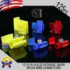 125 Pack ALL SIZES Quick Splice Tap Wire Connectors 12-10  16-14  22-18 Gauge UL