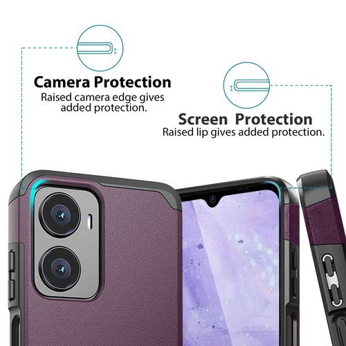 Funda rígida híbrida de doble capa para teléfono AT&T Propel 2 5G 2024 + vidrio templado - Imagen 5 de 50