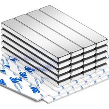 20 Pack Strong Neodymium Bar Magnets with Double-Sided Adhesive Rare
