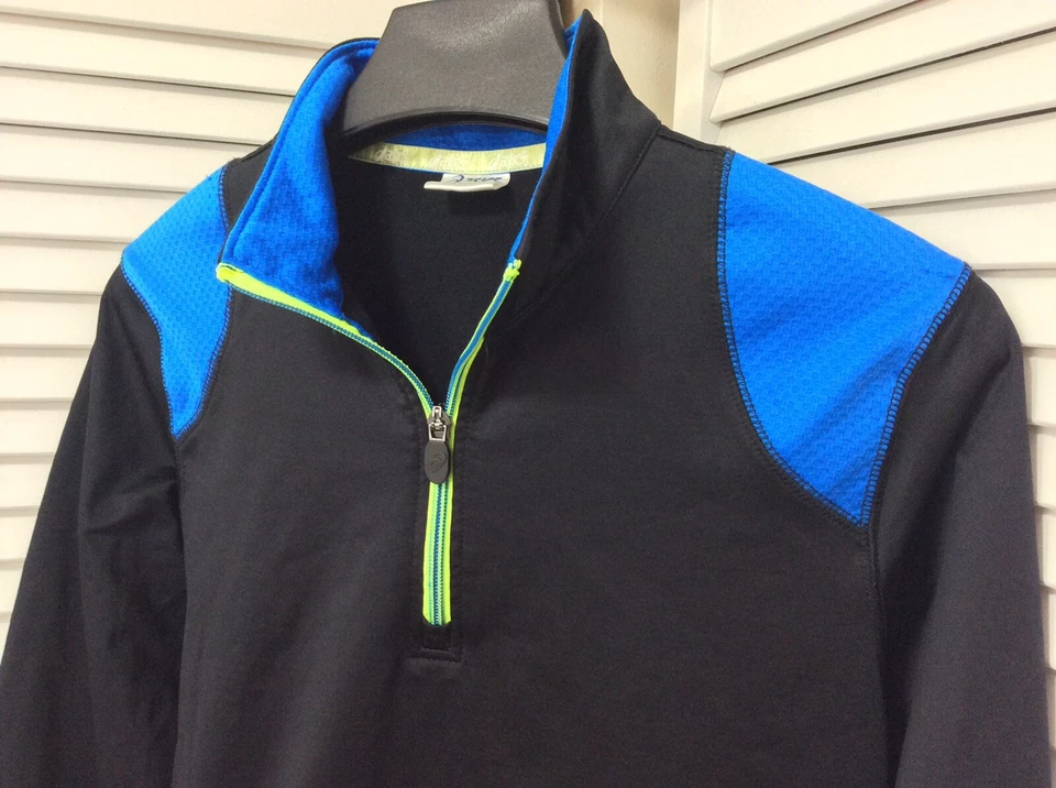 Pulôver Asics masculino GG 18 preto 1/2 zíper camisa atlética treino esportivo blusa esportiva - Imagem 2 de 4