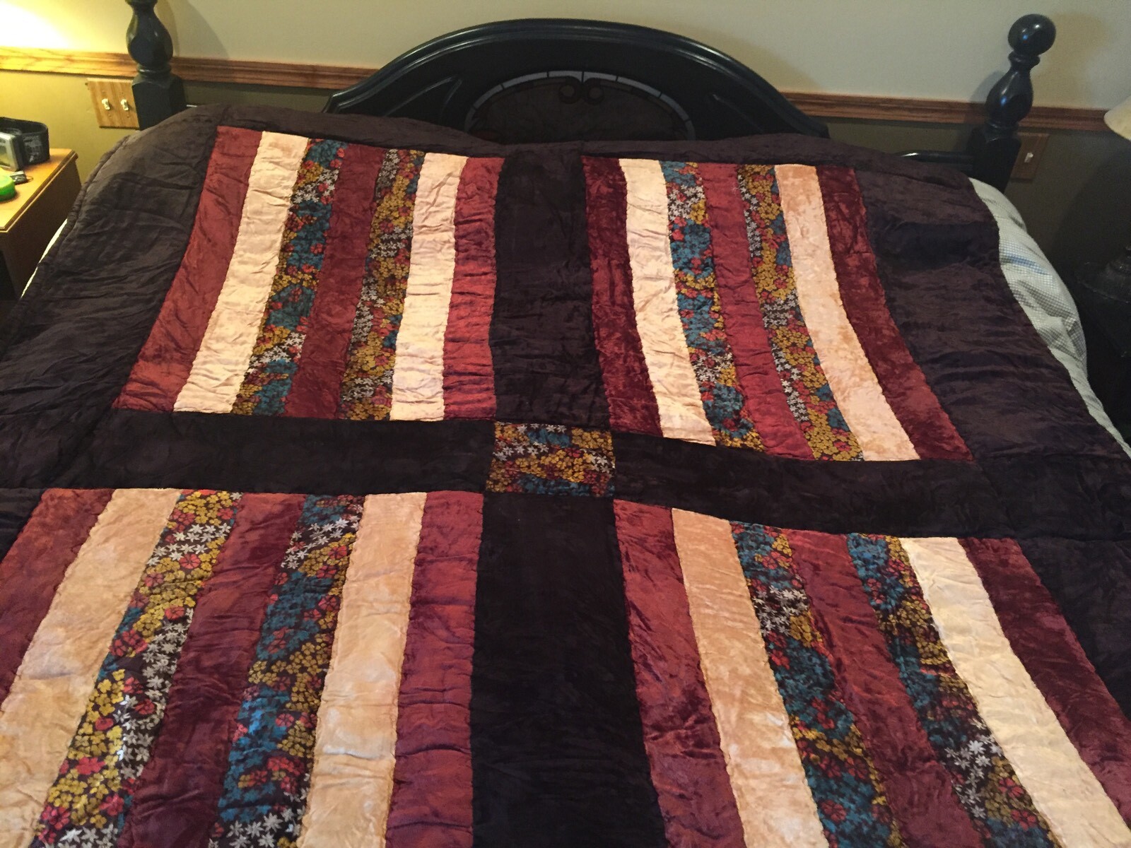 Vintage velvet Bedspread. Waterbed, Comforter eBay