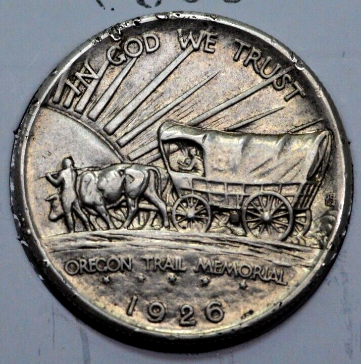 1926 Oregon Trail Memorial Silver Half Dollar Commem. Rare Coin