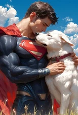 "Superman & Krypto" 13x19 Fine Art Print Limited to Only 20 Hand-Numbered Copies