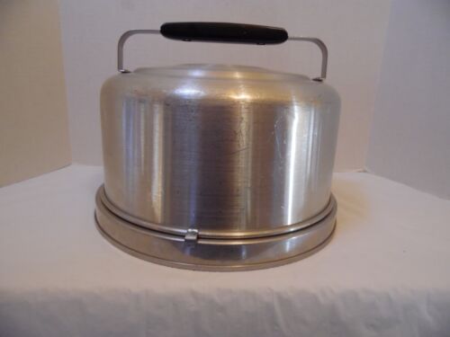 Vintage Mirro Aluminum Cake Carrier Keeper Locking Lid Model 2002KM - Picture 1 of 14