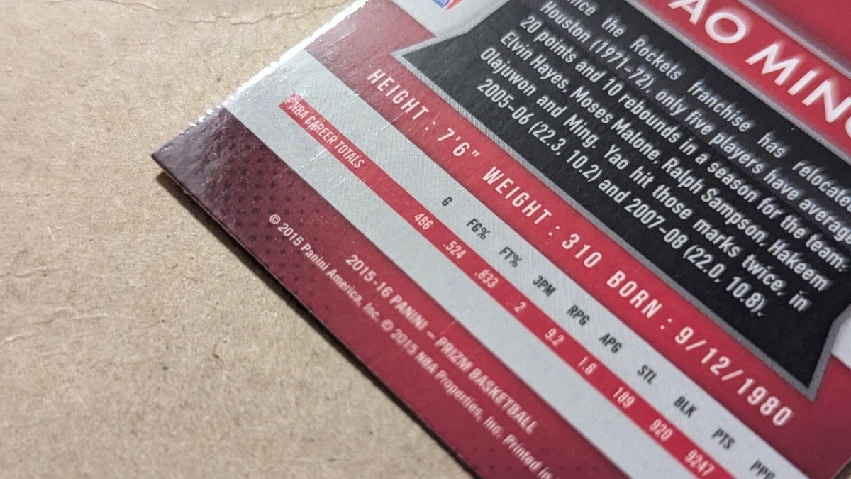 2015-16 Panini Prizm Yao Ming Orange Wave Prizm #262 Houston