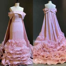 Jersey Pleat Sash Christmas Trumpet Strapless Bespoke Occasion Gown Long Dresses