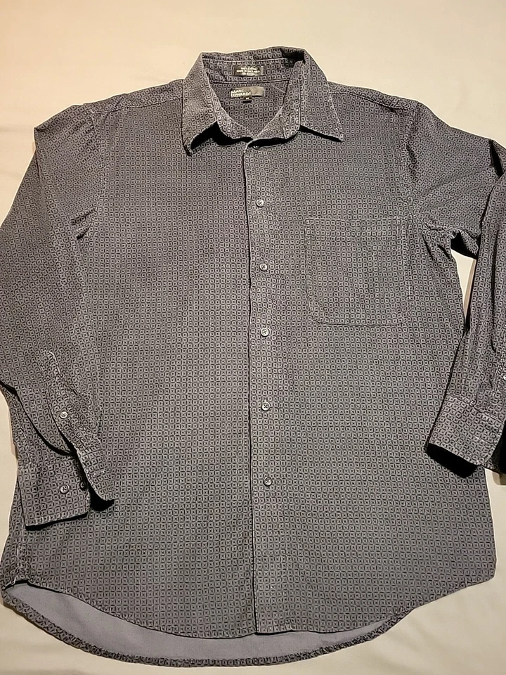 De Colección Marc Edwards Talla MED Pana Algodón Geométrico Para Hombres Camisa Clásica Terciopelo  Foto 2 de 4