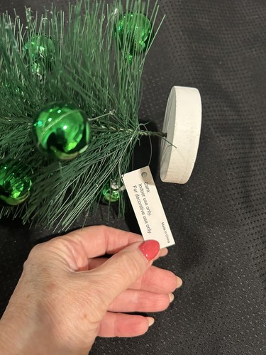 Set of 3 Decorated Green Bottle Brush Christmas Sisal Trees 7-10" Green Balls - Picture 4 of 14