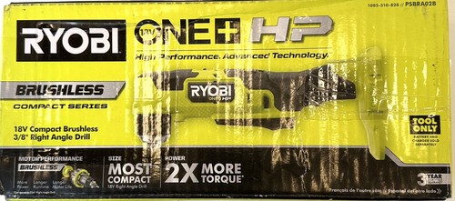 Ryobi One+ HP 18V 3/8 in Right Angle Drill Brushless Tool Only Model PSBRA02B - Picture 7 of 10