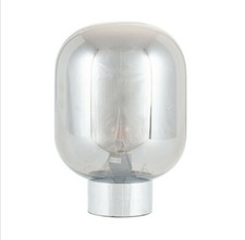 Image of Pacific Lighting Caserta Smoke Glass Ball and Chrome Table Lamp