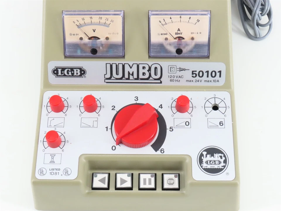 Transformador/controlador LGB 50101 JUMBO 24V 10A DC para maquetas de trenes a escala G Foto 2 de 4