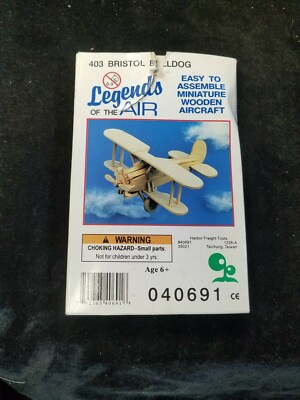 Legends of the Air 403 Bristol Bulldog Miniature Wooden Aircraft Model Kit NIB