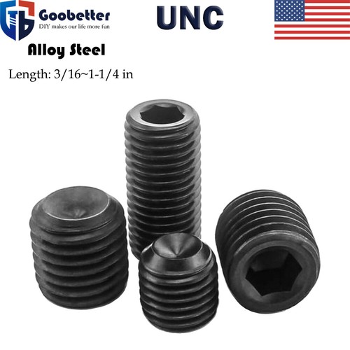 1/4-20, 5/16-18 Socket Set Screws Cup Point Alloy Steel Black Oxide Grade 12.9