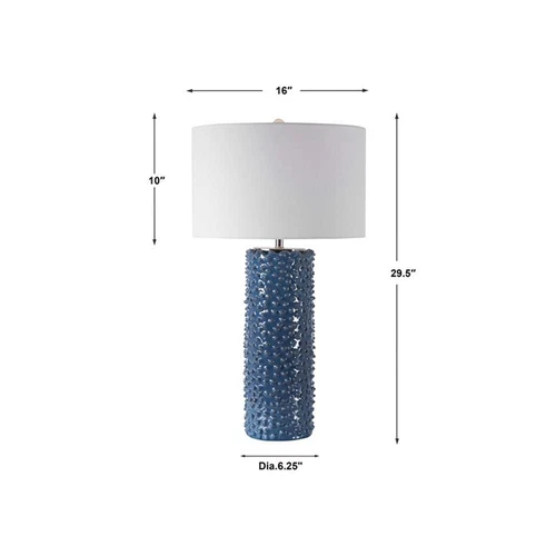Uttermost Ciji Coastal Ceramic and Fabric Table Lamp in Deep Indigo Blue - Picture 8 of 8