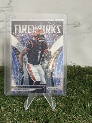 2021 Panini Prizm JA MARR CHASE RC Fireworks Insert Card #F-11 Bengals JAMARR