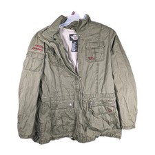 HarleyDavidson Embroidered Cotton Zip Cargo Coat Jacket Women&rsquo;s Large Green