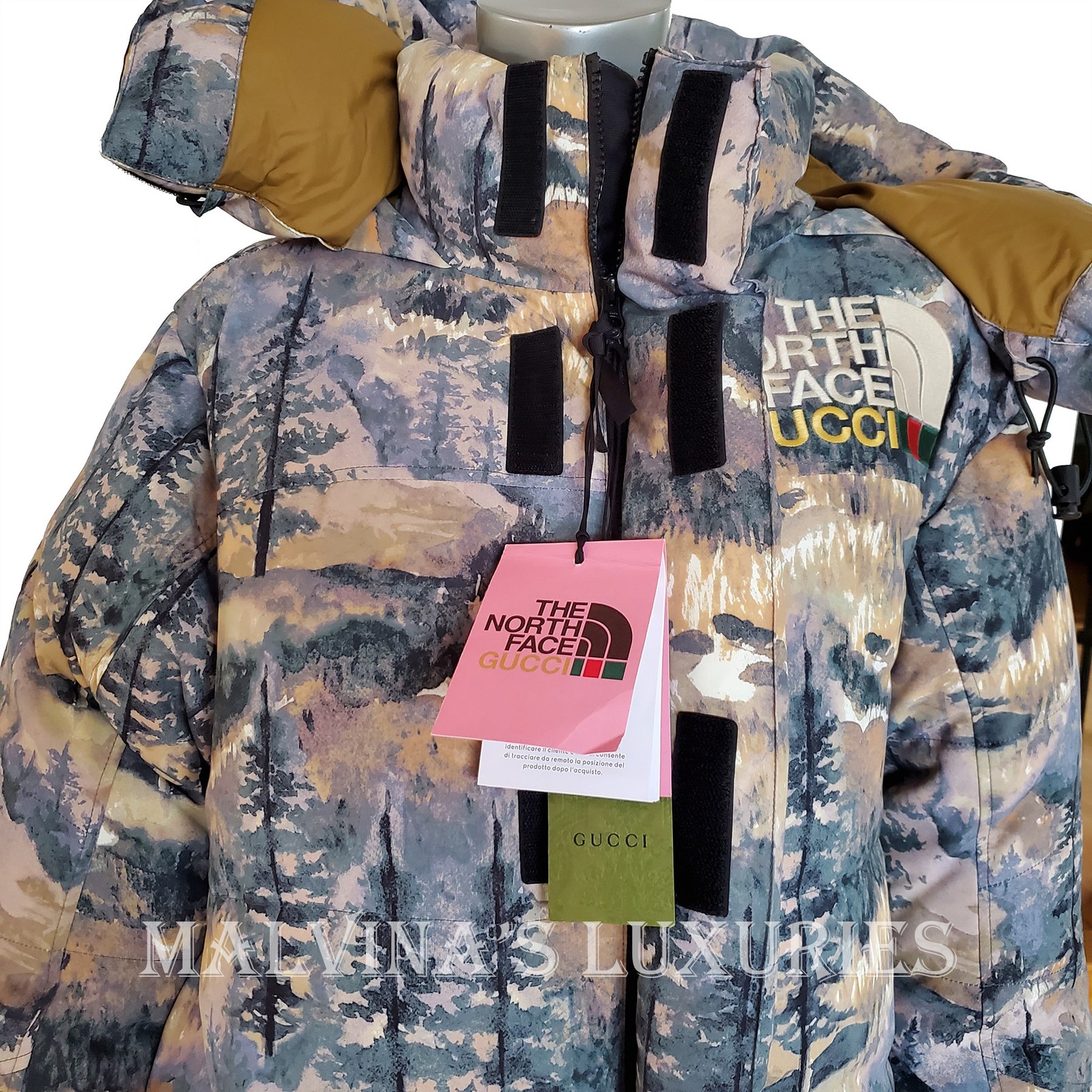GUCCI JACKET X THE NORTH FACE HOODED DOWN COAT w LOGO $3,300 sz S SMALL image 10