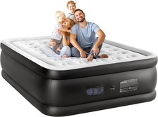 Sweetcrispy QUEEN Air Mattress - 16" Inflatable Blow Up Airbed with Built-in pum